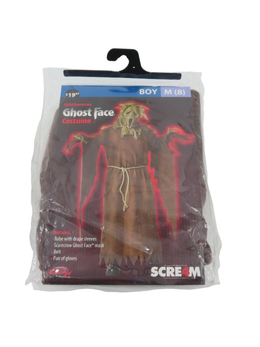 Scream 4 Scarecrow GhostFace Boys Medium 8 Horror Fun World Costume Mask